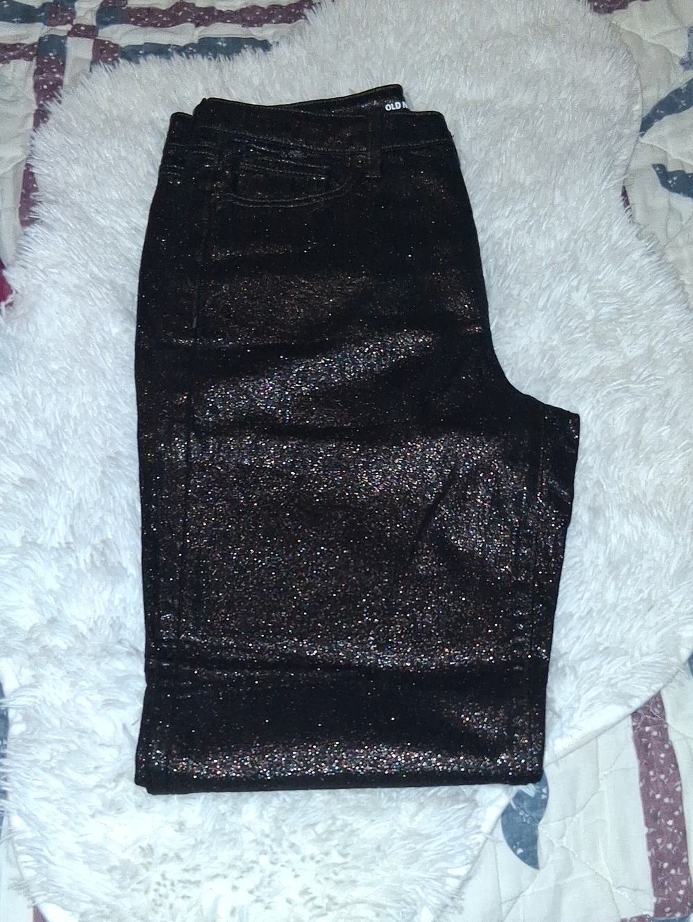 Old Navy High-Rise Sparkle Black Jeans
